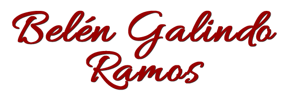 El nombre belen galindo ramos está escrito en rojo sobre fondo blanco.