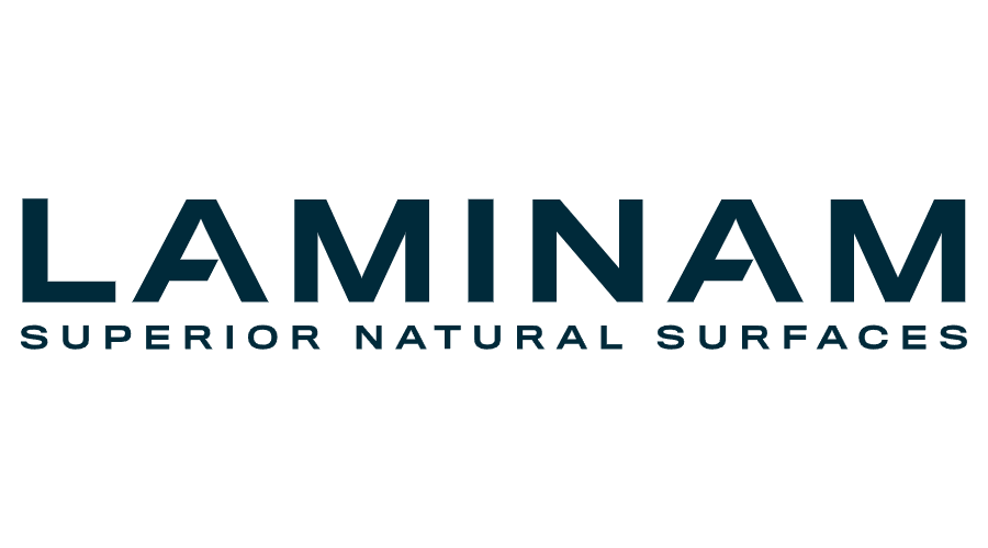 El logotipo de Laminam Superior Natural Surfaces se muestra sobre un fondo blanco.