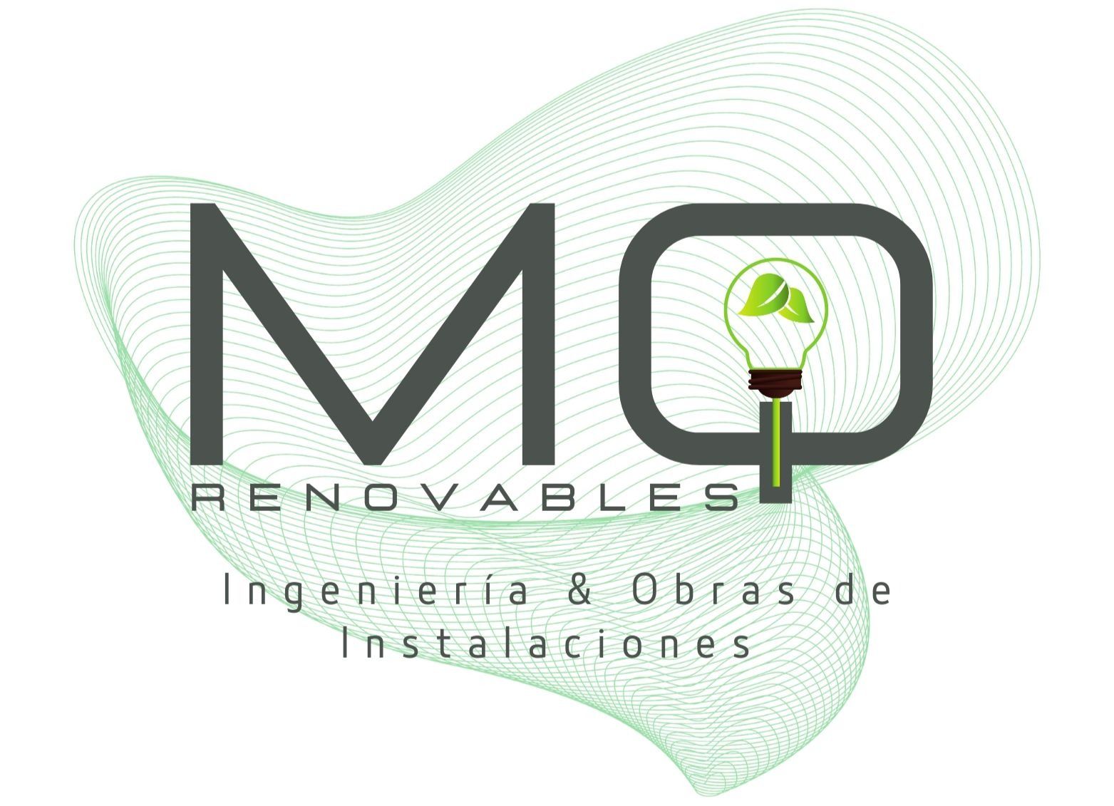 Logotipo de MQ Renovables, empresa de ingeniería e instalación. Presenta las letras 
