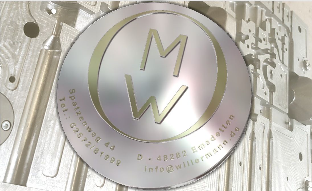 Rundes Metallemblem mit 