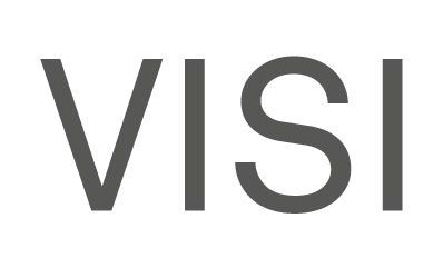 Visi-Logo mit grünem Punkt über dem „V“ und grauen Buchstaben.
