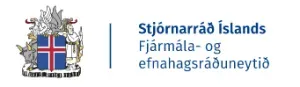 Lógó fyrir ísland land með skjaldarmerki