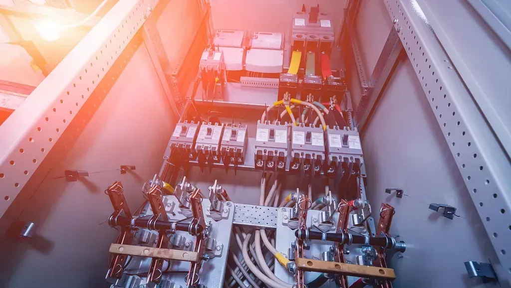 Una persona sostiene un disyuntor en su mano.