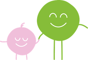 Icône d'un personnage parent qui tient la main de son enfant.