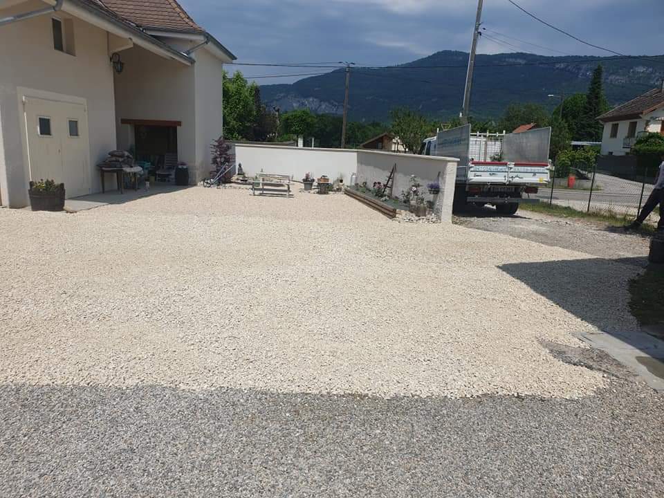 Terrasse en gravillon