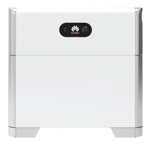 Unidad de almacenamiento de energía solar Huawei de color blanco.