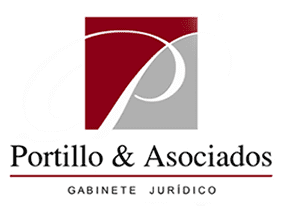 Portillo & Asociados logo with red and gray abstract mark and &ldquo;Gabinete Jur&iacute;dico&rdquo; text