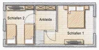 Grundriss OG Ferienhaus Alte Dorfschule