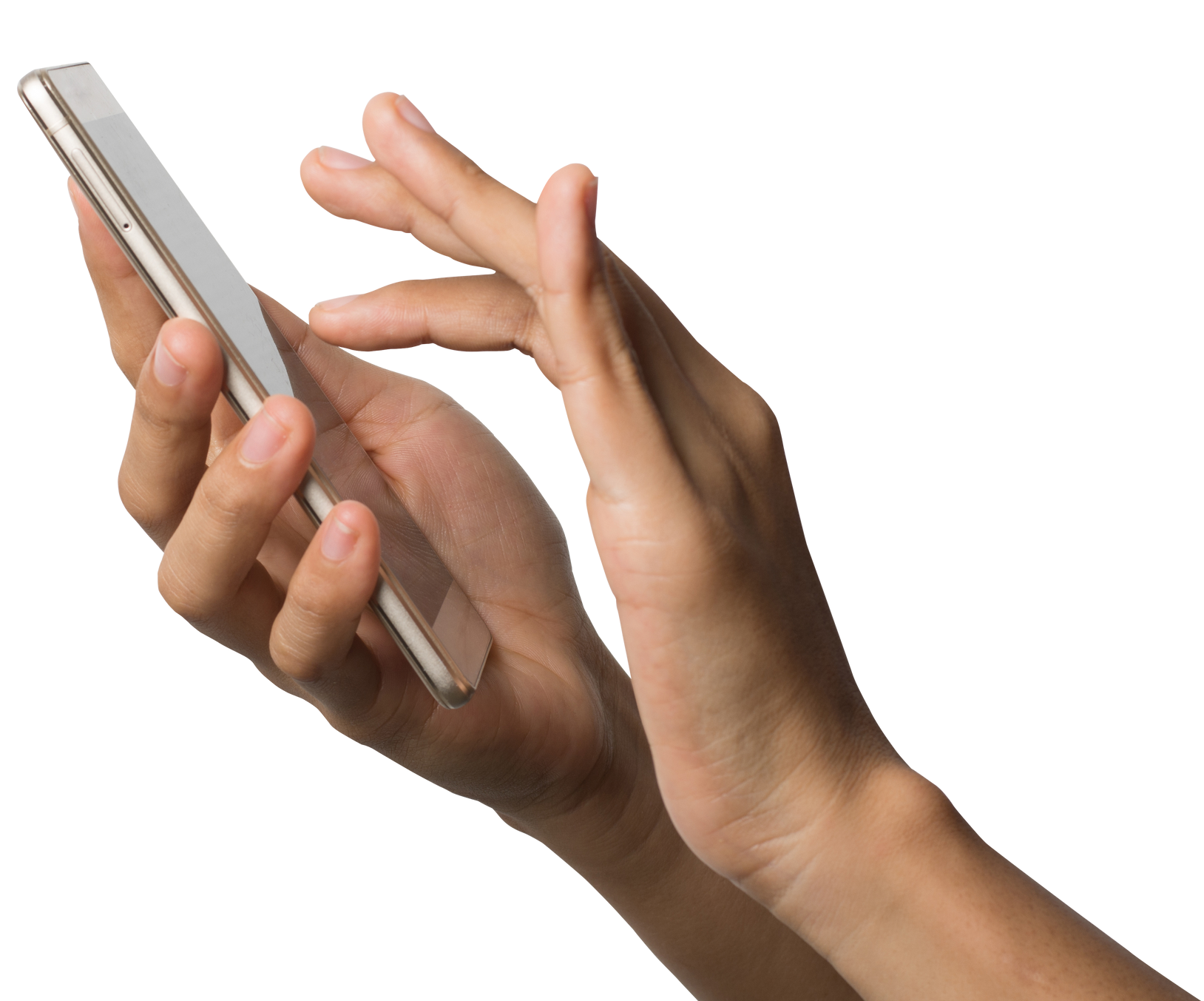 Des mains qui tiennent un téléphone