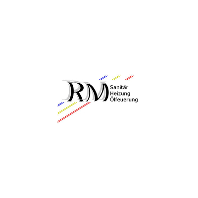 RMH-Logo mit diagonalen roten, blauen und gelben Streifen und dem Schriftzug „Sanitär Heizung Lüftung“