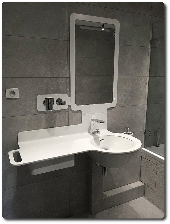 Meuble vasque avec miroir intégré