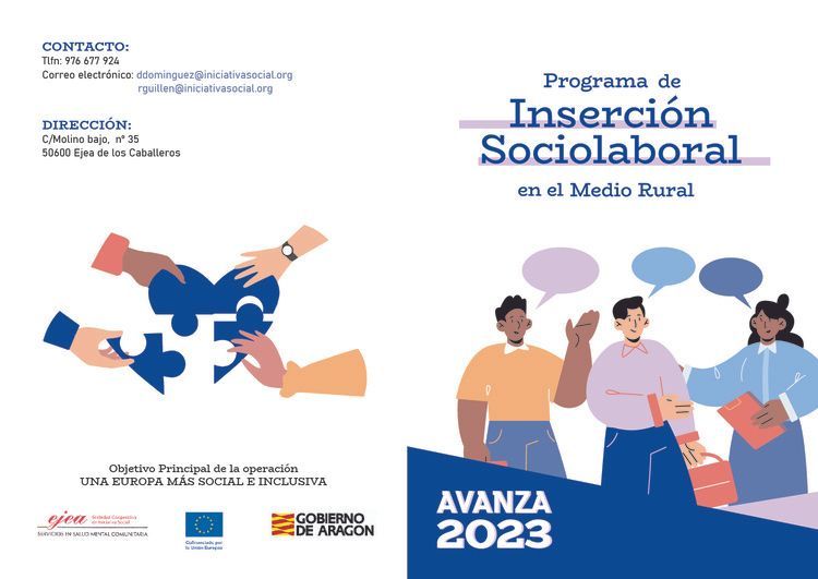 A brochure for a program de insercion sociolaboral on el medio rural