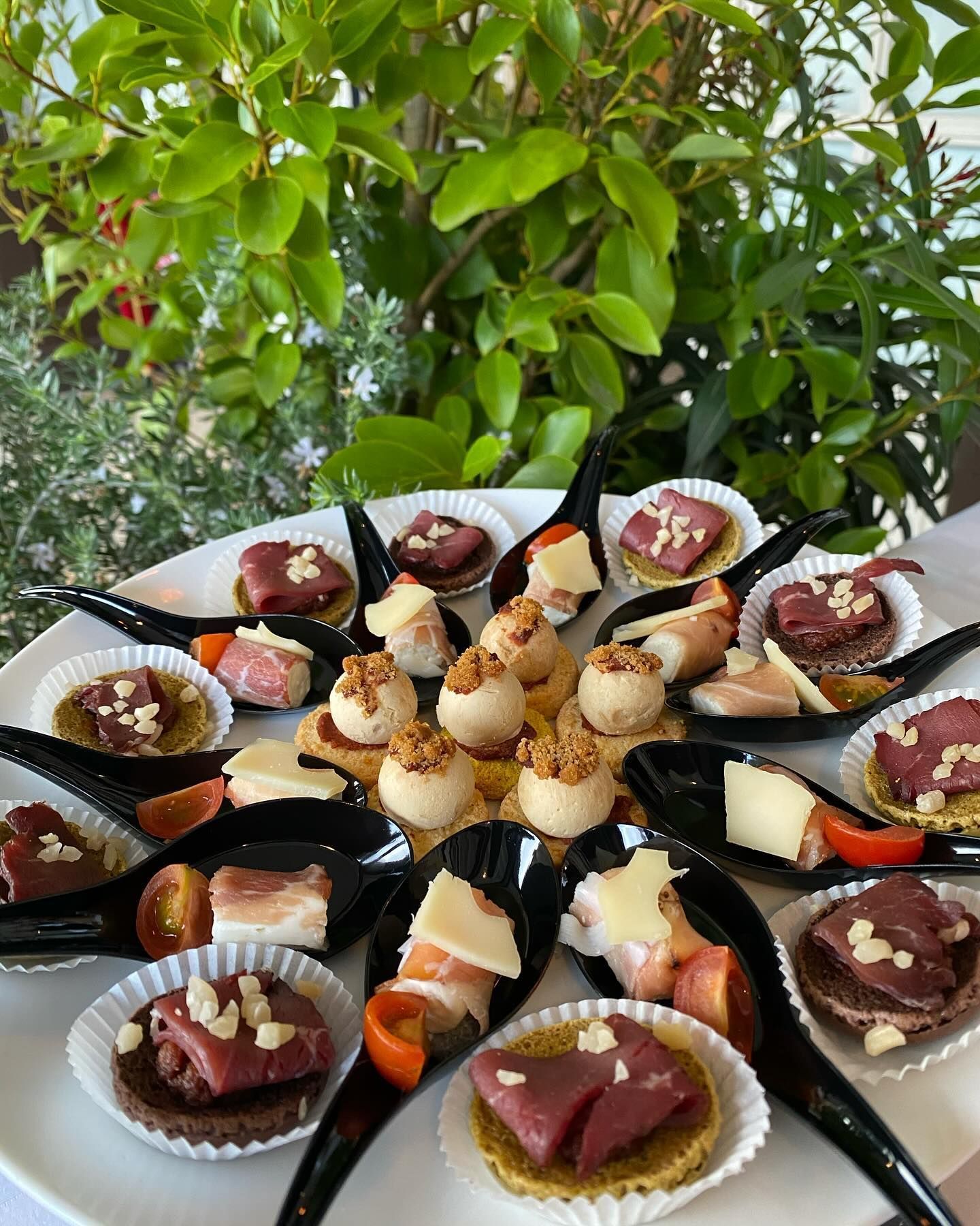 Plateau-repas avec entrée, plat, dessert
