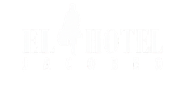 Un logotipo para el hotel jacobeo con la silueta de un hombre.