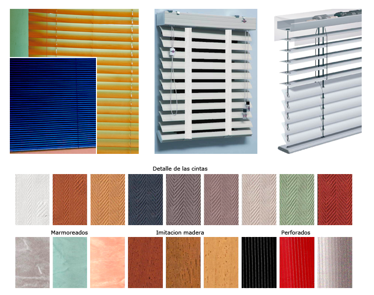 Muestras de persianas venecianas 
