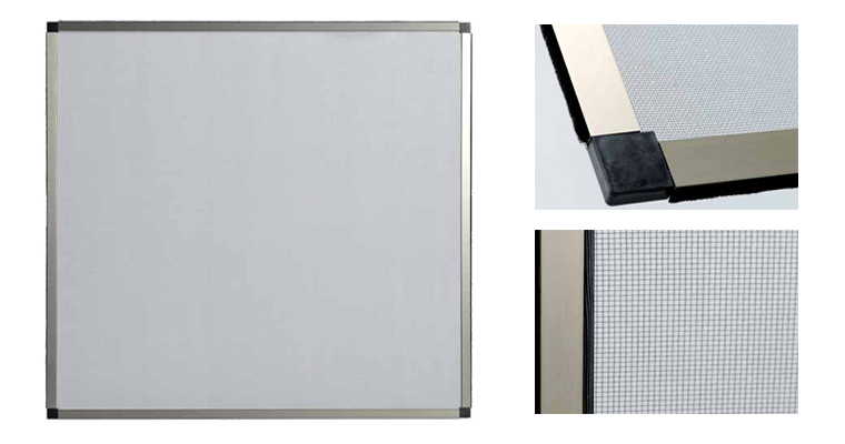 Una pizarra magnética blanca con marco plateado