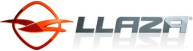 El logotipo de la empresa Llaza presenta un emblema