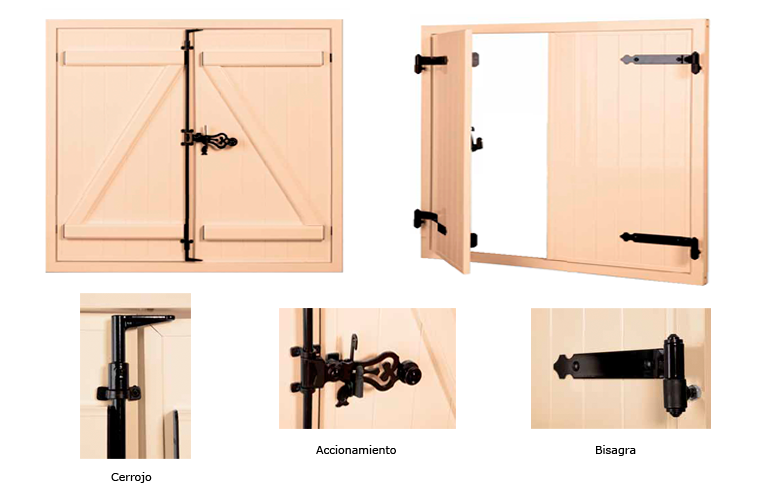 Un conjunto de contraventanas de color beige