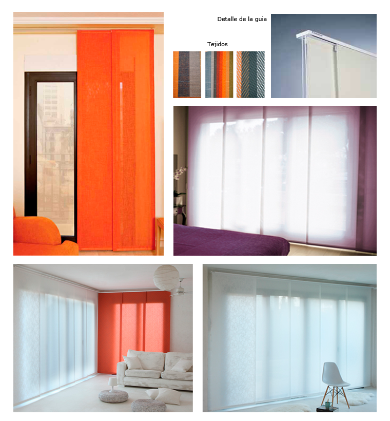 Un collage que muestra persianas de paneles