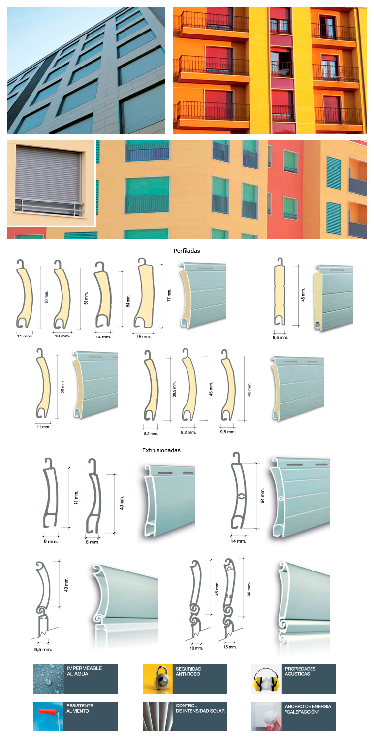 Un catálogo de productos que muestra varios tipos de perfiles 