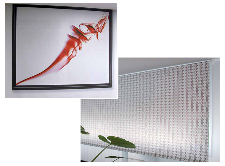 Un cuadro enmarcado con motivos abstractos