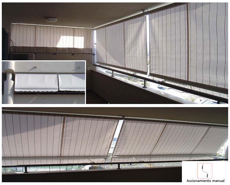 Persianas verticales de balcón de color beige