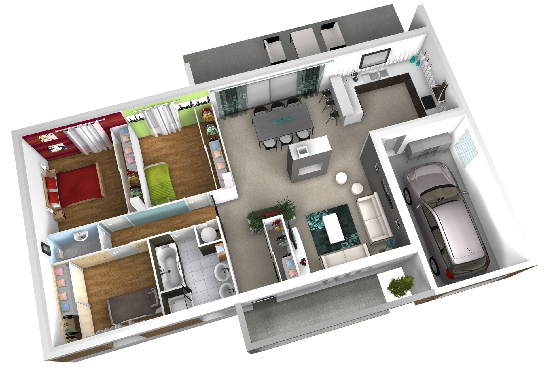 Maquette d'une masion vue de haut