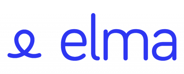 La palabra elma está escrita en azul sobre un fondo blanco.