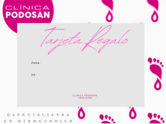 Una tarjeta que dice clínica podosan.