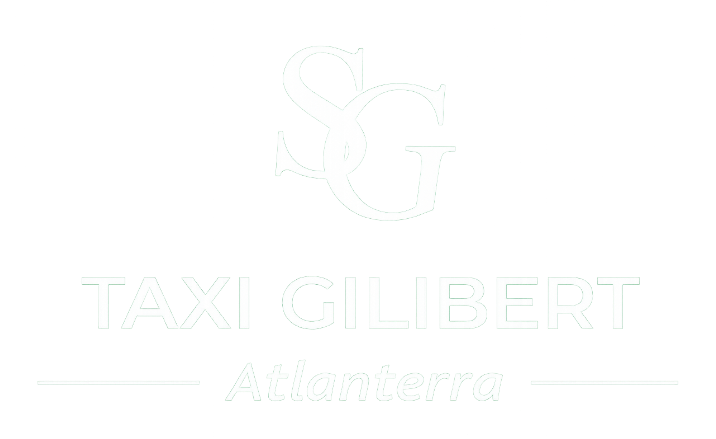 Logotipo de TAXI GILBERT con la palabra &ldquo;Aventura&rdquo; debajo, en blanco tenue sobre un fondo claro.
