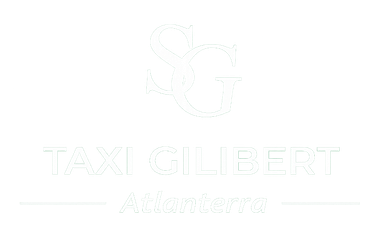 Logotipo de TAXI GILBERT con la palabra &ldquo;Aventura&rdquo; debajo, en blanco tenue sobre un fondo claro.