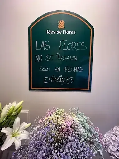 Letrero verde en una floristería: 