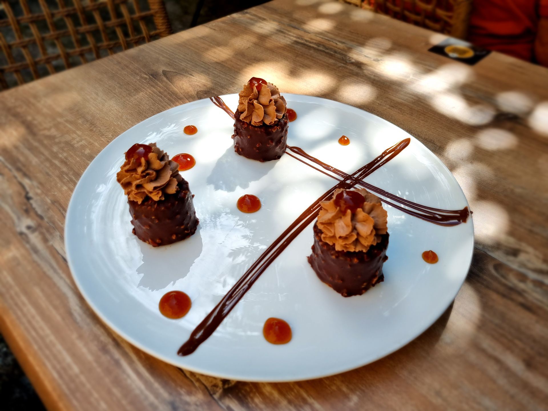 Dessert au chocolat et caramel