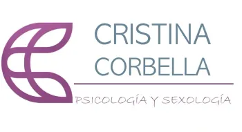 Logotipo con perfil de cabeza, forma de cerebro con detalles de árbol y texto "Cristina Corbella".