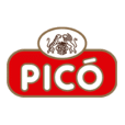 El logotipo de Pico es un logotipo rojo y blanco con un león encima.