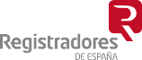Un logotipo para registradores de españa con una r roja sobre fondo blanco.
