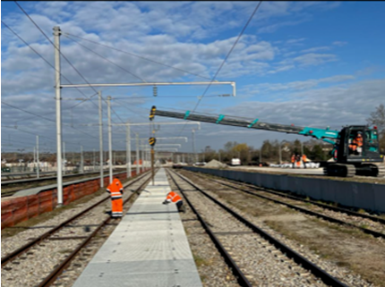 Construction d'un quai de gare