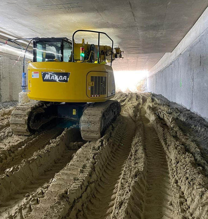 Voie de passage pour grue à chenille