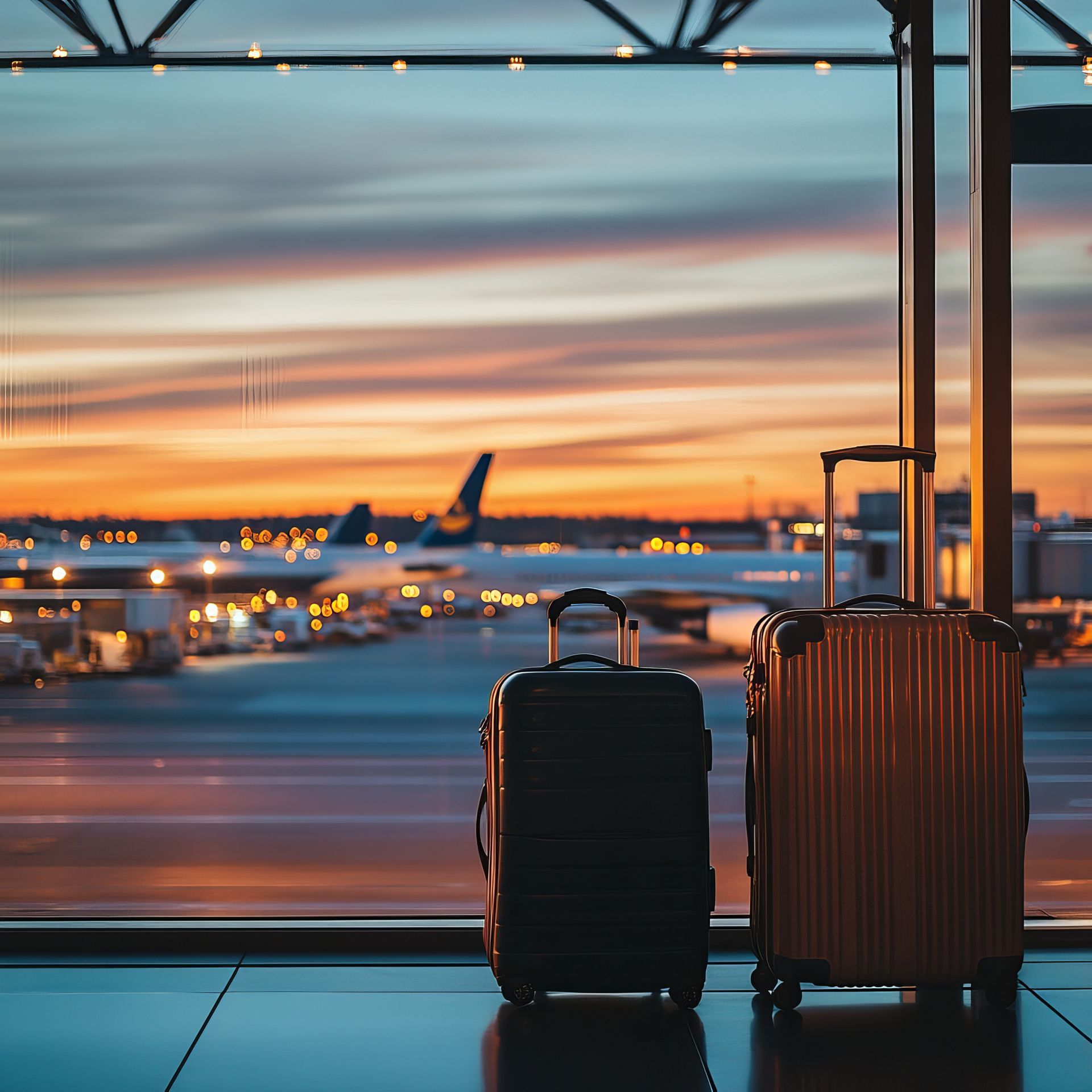 Des bagages dans un hall d'aéroport