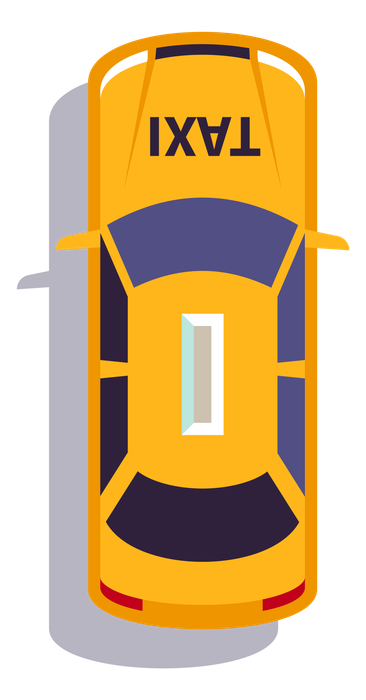 Un dessin de taxi vu du toit