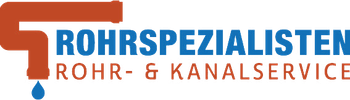 A blue and white logo for rohr-und kanalservice