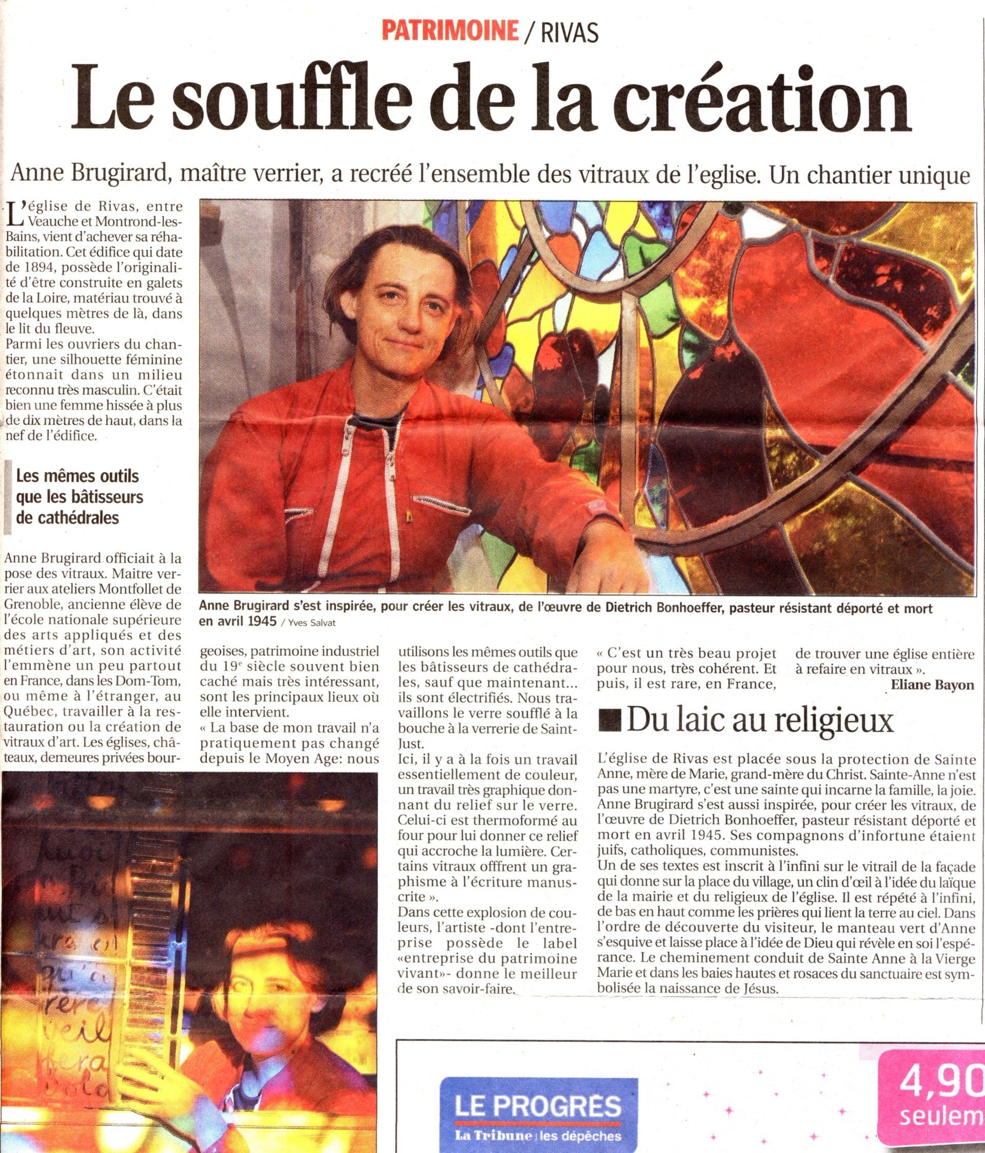 Atelier Montfollet Rivas Loire Le Progrès-Rivas