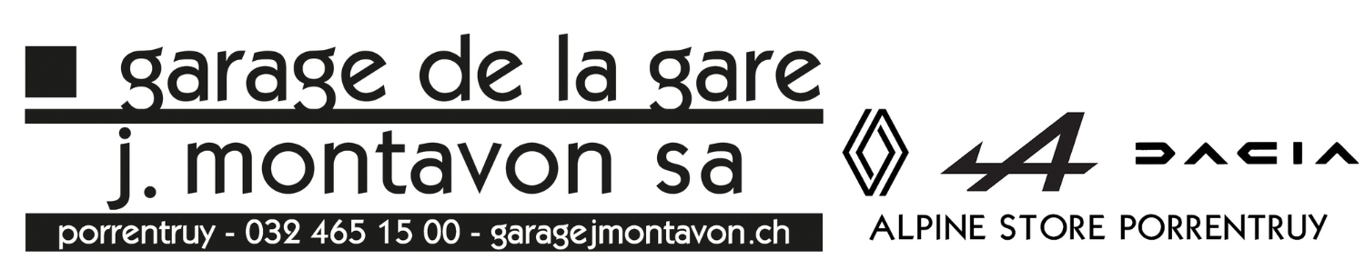 Un logo noir et blanc pour le garage de la gare j. montavon sa