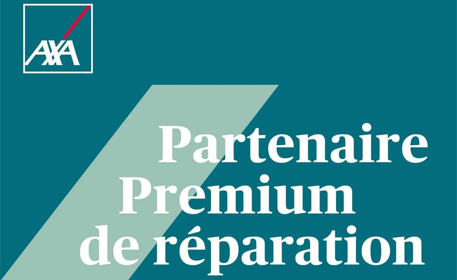 Un logo de partenariat premium de réparation sur fond bleu