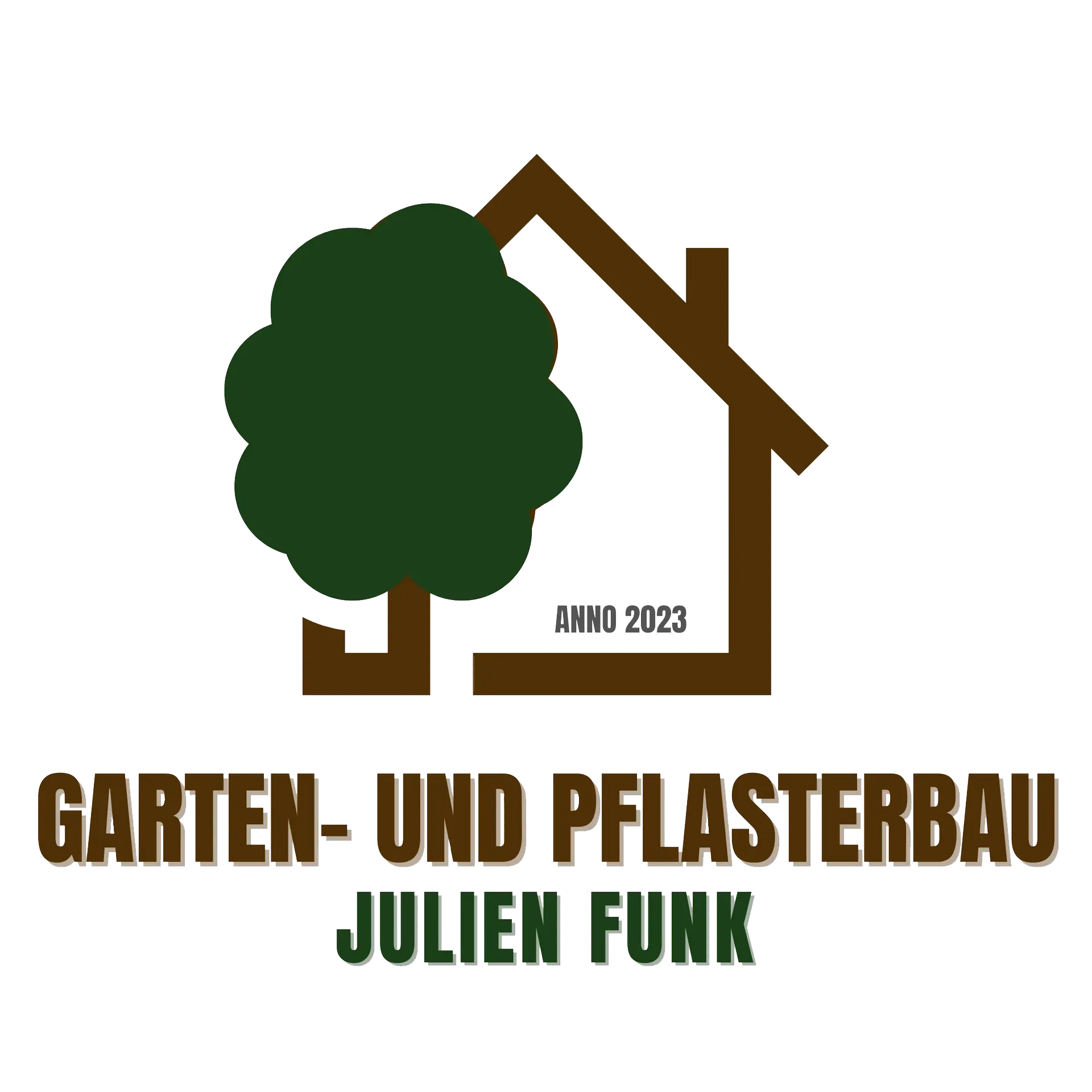 A logo for garten-und-pflasterbau julien funk