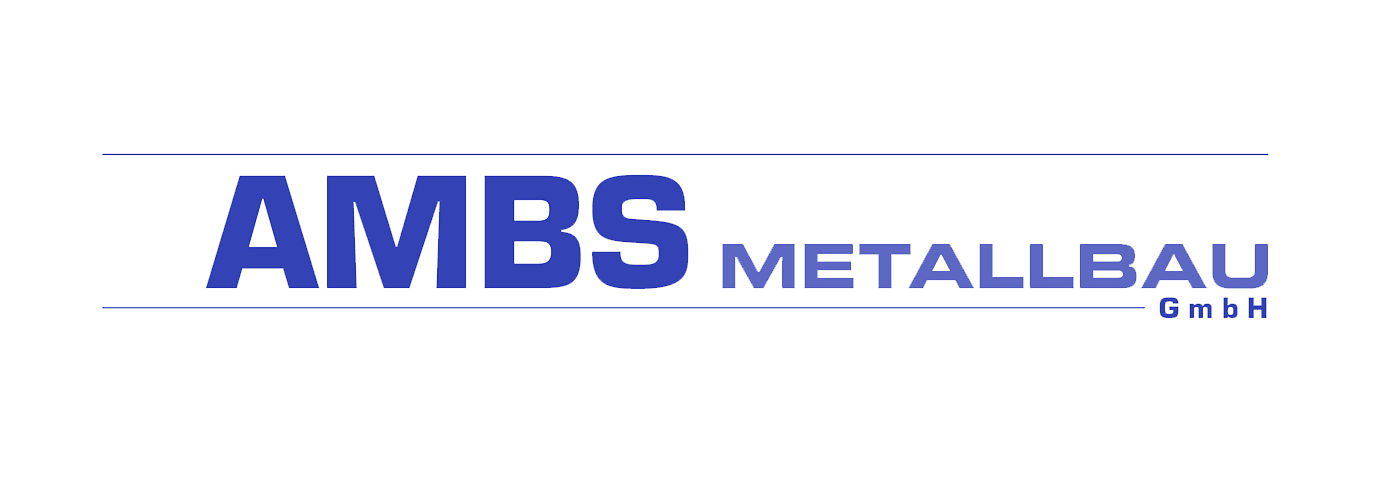 Ein blau-weißes Logo für die ambs metallbau gmbh