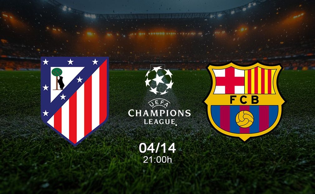 Gráfico del partido de la UEFA Champions League entre el Atlético de Madrid y el FC Barcelona, ​​disputado el 14 de abril a las 21:00.