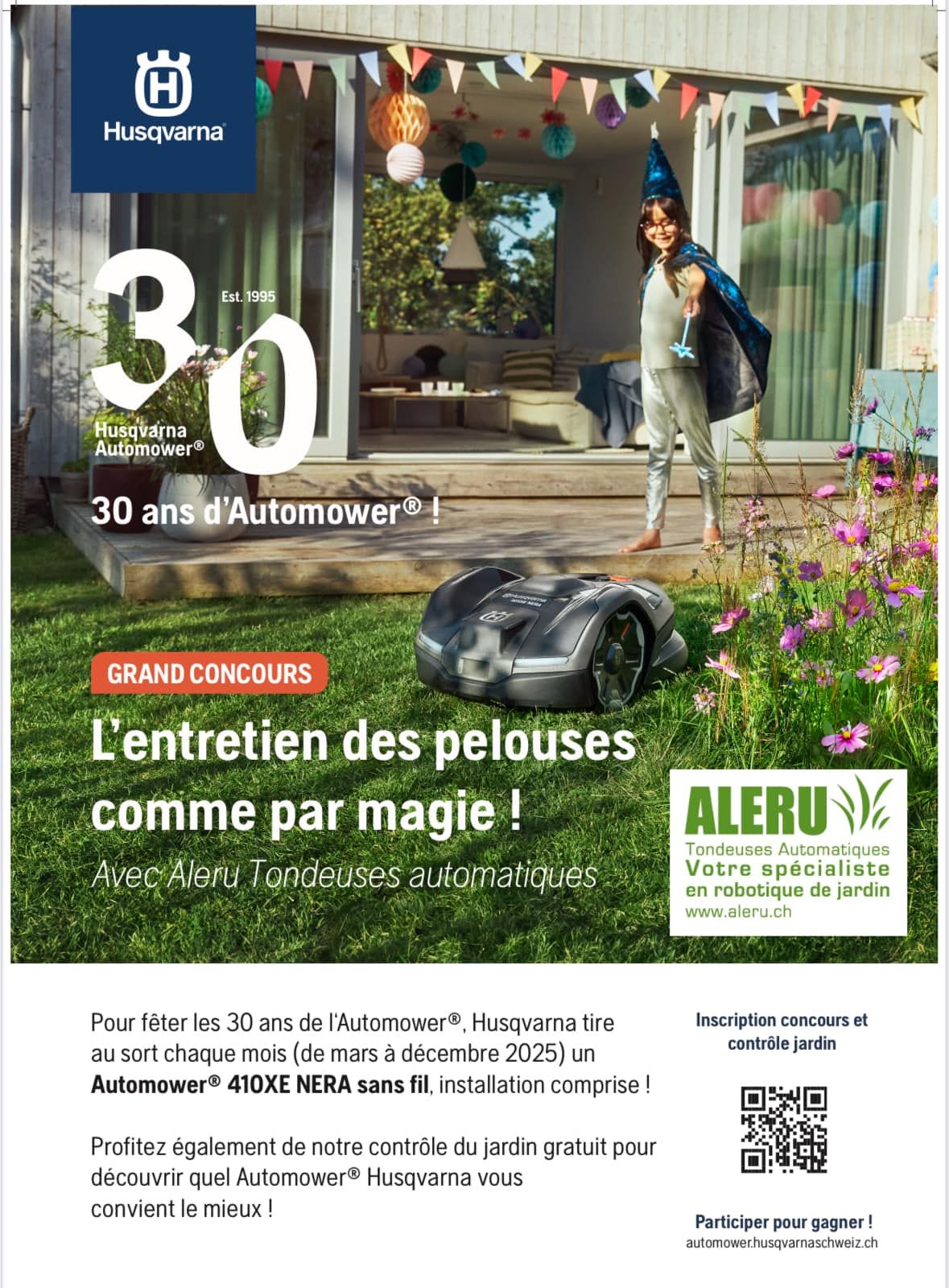 Aleru Tondeuses automatiques à Bex - 30 ans de l‘Automower®
