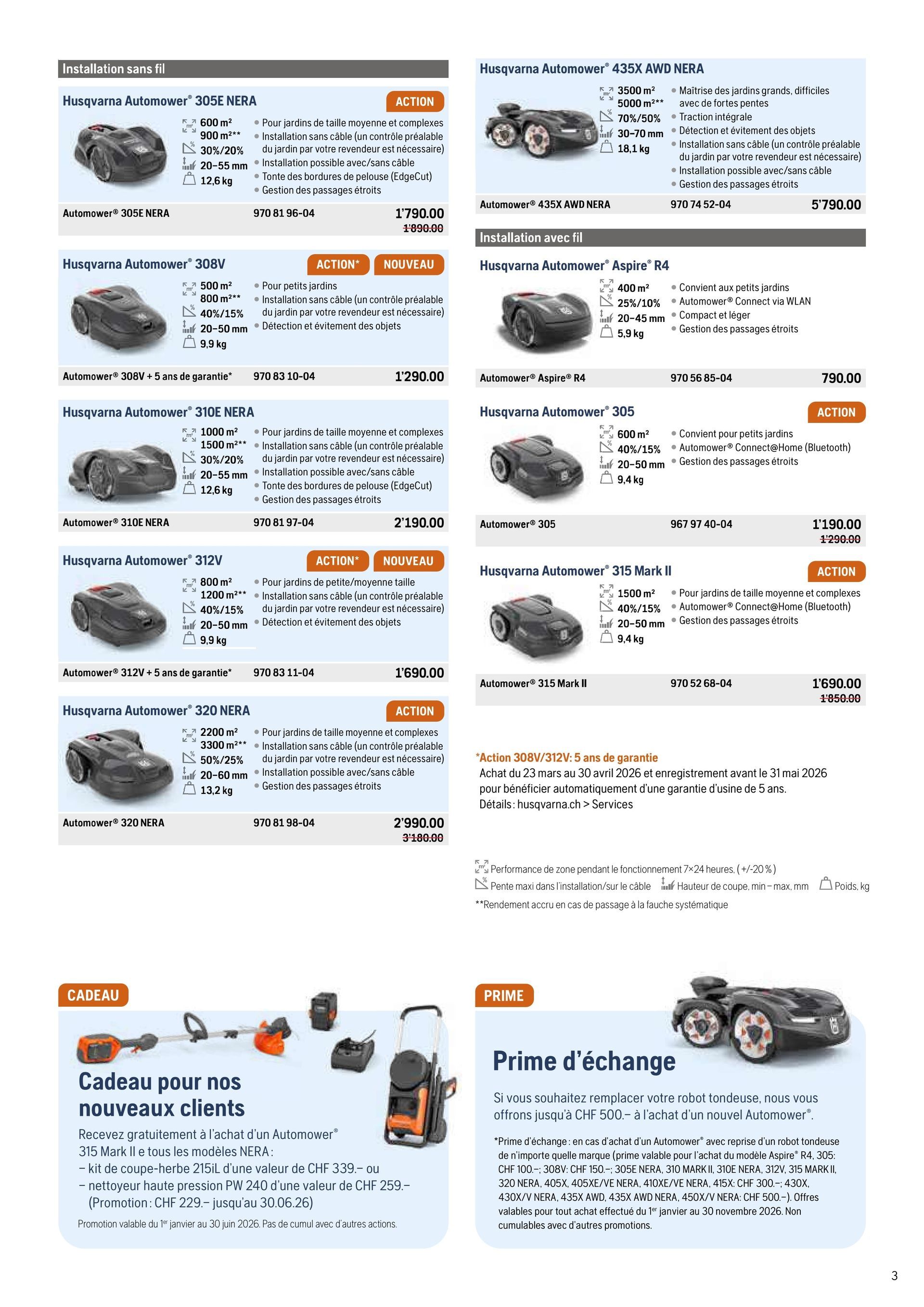 Aleru Tondeuses automatiques - liste des prix 2025