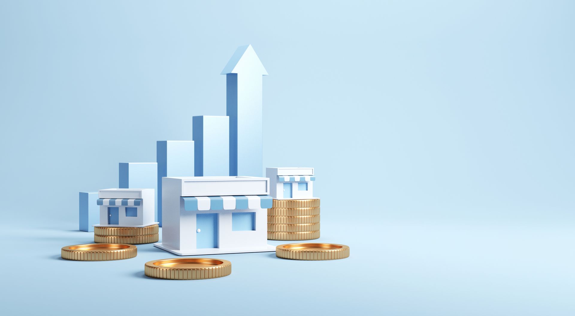 Commerce prospère avec graphiques ascendants